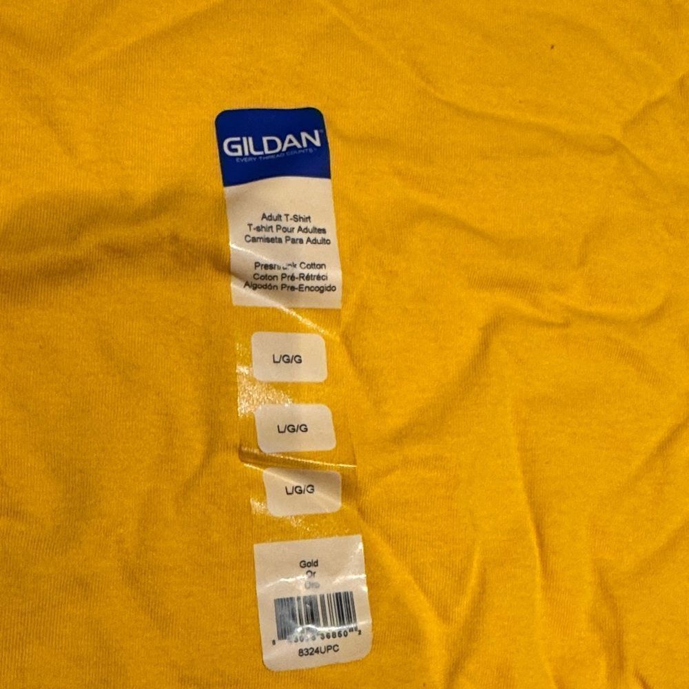 Gildan Men's Vibrant Yellow Long Sleeve Tee - Picture 3 of 3